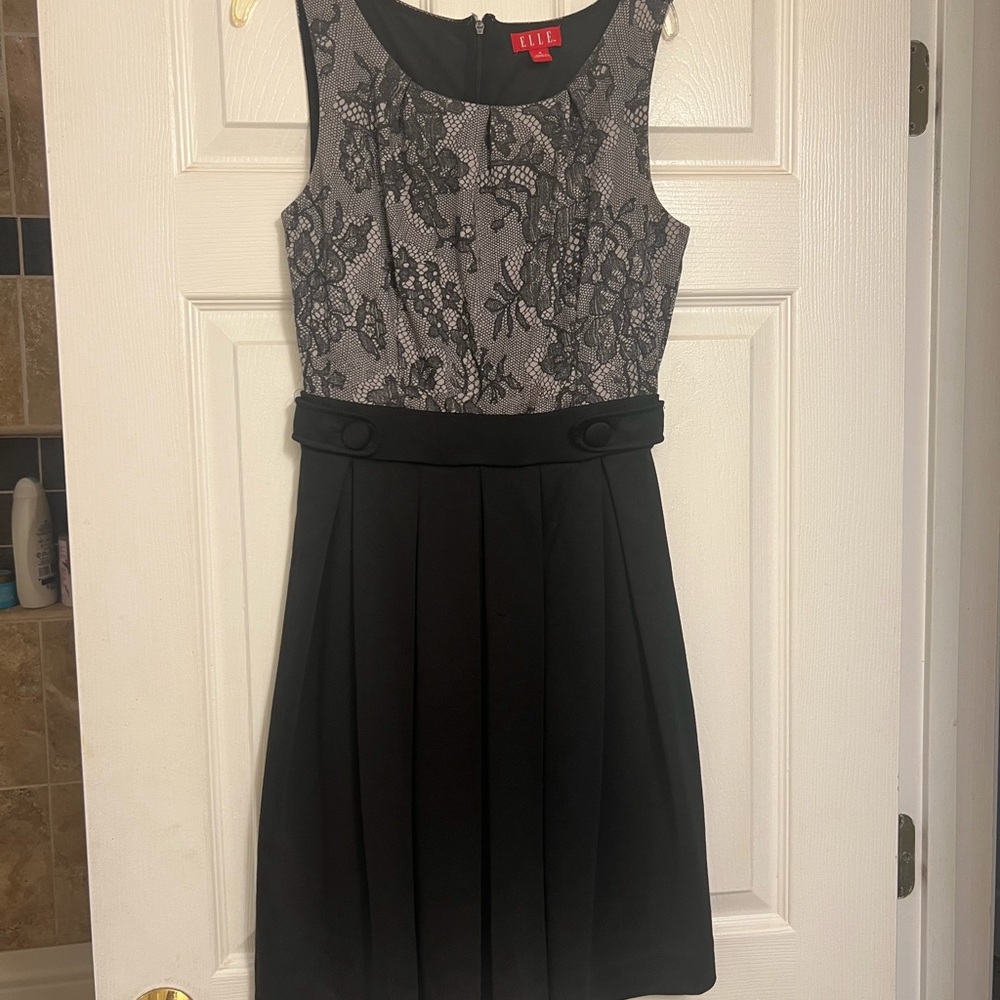 Black and Gray Sleeveless Dress